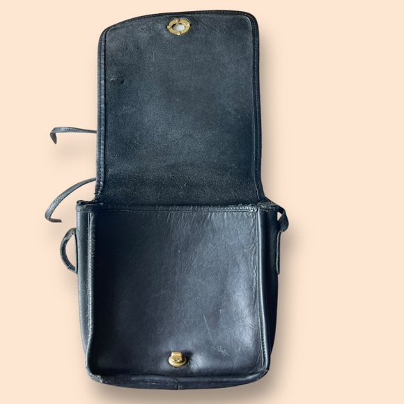 Vintage Coach New York Companion Leather Flap Twist lock Crossbody Bag Authentic - Picture 14 of 16